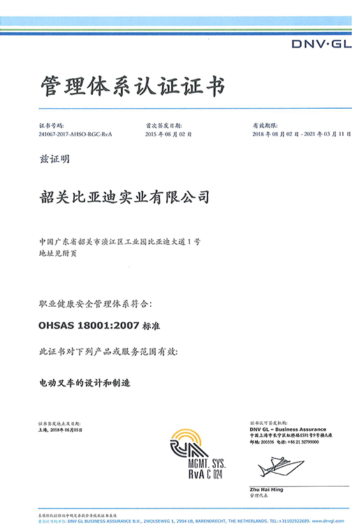 镇江市OHSAS 180012007 证书_00